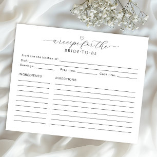 Recipe for the Bride Card Minimal Bridal Shower