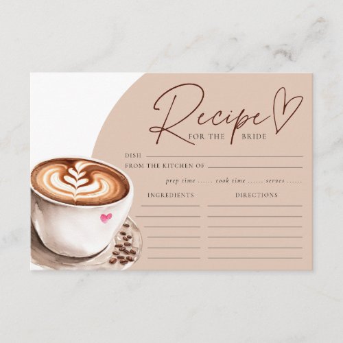 Recipe for the Bride Coffee Bridal Shower Enclosure Card