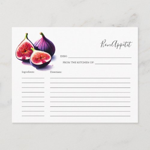 Recipe for the Bride Recipe Card Fruit