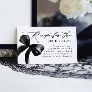 Recipe for the bride-to-be Black Bow Request Enclosure Card