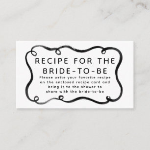 Recipe for the bride-to-be Black Ribbon Request  Enclosure Card