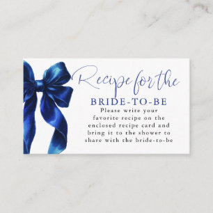 Recipe for the bride-to-be Blue Bow Request Enclosure Card