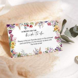 Recipe For The Bride To Be Bridal Shower Floral Enclosure Card