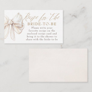 Recipe for the bride-to-be Chic Bow Request  Enclosure Card
