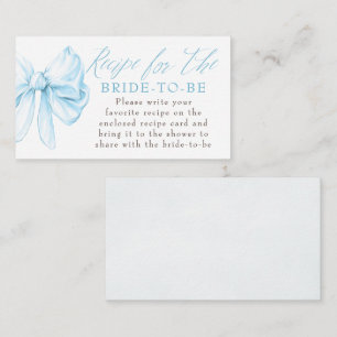 Recipe for the bride-to-be Chic Bow Request  Enclosure Card