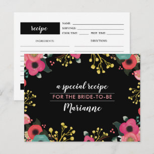 Recipe for the Bride-to-be. Modern Floral Cards