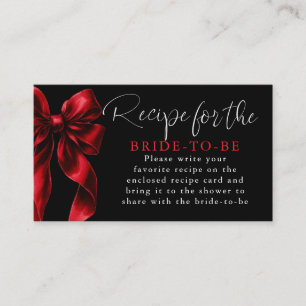 Recipe for the bride-to-be Red Bow Request Enclosure Card