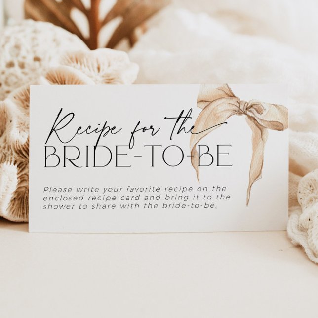Recipe for the Bride-to-be request neutral bow Enclosure Card (Creator Uploaded)