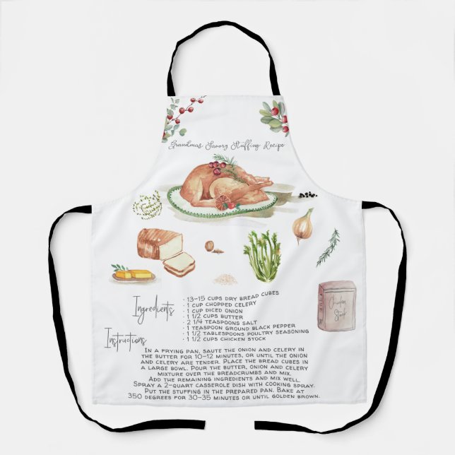 Recipe Heirloom Apron | Turkey Stuffing (Front)