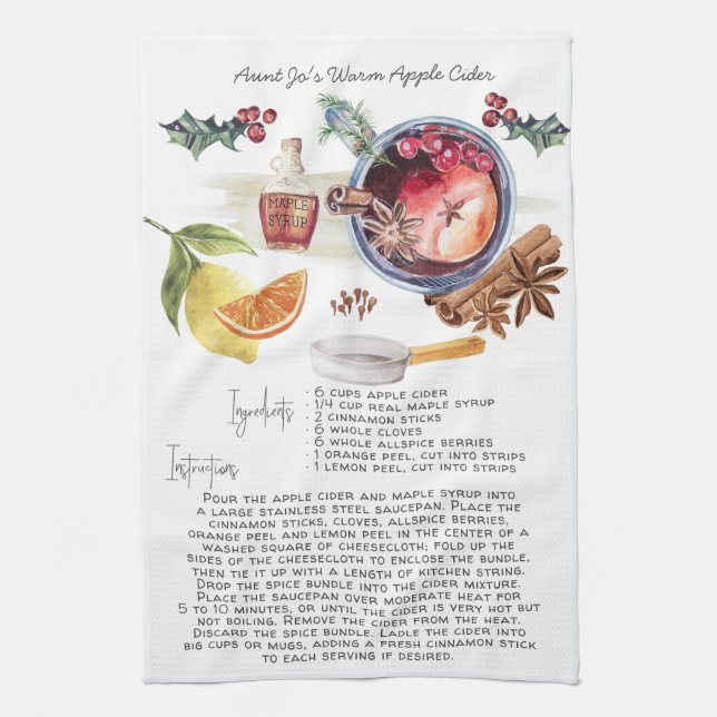 Recipe Heirloom Tea Towels | Apple Cider (Vertical)