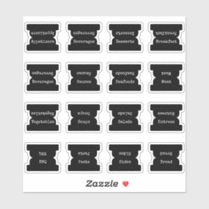 Recipe Index Divider Side Tab Black Folding  Sticker