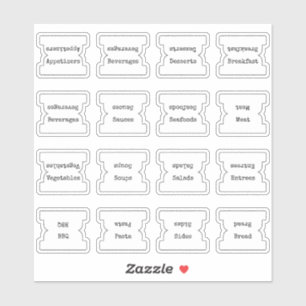 Recipe Index Divider Side Tab White Folding Sticker