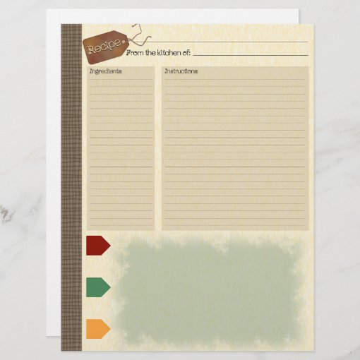 Recipe Inserts for Recipe Binder Zazzle