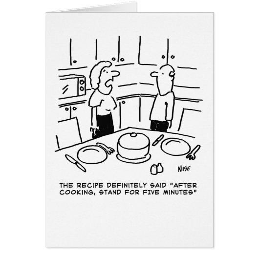 Recipe Instructions Followed Cooking in a Kitchen Cards (Front)