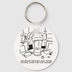 Recipe Instructions Followed Cooking in a Kitchen Keychain