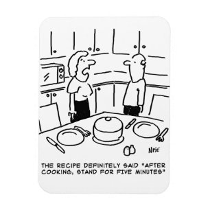 Recipe Instructions Followed Cooking in a Kitchen Magnet