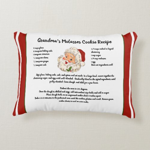 Recipe Keepsake Christmas Classic Santa Claus Accent Pillow