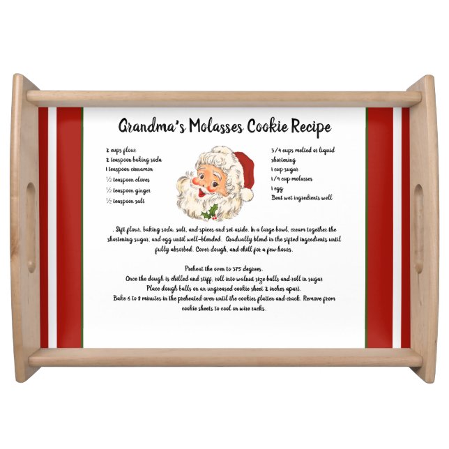 Recipe Keepsake Christmas Classic Santa Claus Serving Tray (Front)