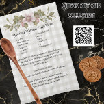 Recipe Keepsake Christmas Cookies Farmhouse Floral Kitchen Towel<br><div class="desc">Type in your own recipe or keep grandma's cookies recipe.
Create your own Recipe keepsake Christmas cookies red green plaid. Our Personalized products are great gifts for any reason.</div>