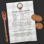 Recipe keepsake Christmas cookies red green plaid Kitchen Towel<br><div class="desc">Type in your own recipe or keep grandma's cookies recipe. Create your own Recipe keepsake Christmas cookies red green plaid. Taupe Tan Gray Buffalo plaid. Recipe Template kitchen towel. Type in your own recipe or keep my grandma's cookie recipe. Create your own Recipe kitchen keepsake. Our Personalized products are great...</div>