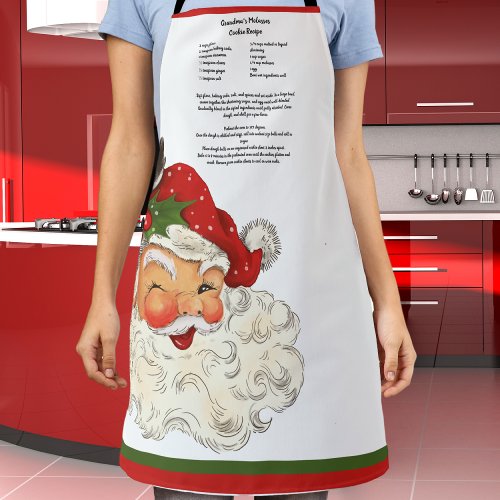 Recipe keepsake Christmas Vintage Santa Claus Apron