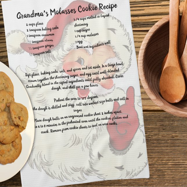 Recipe keepsake Christmas Vintage Santa Claus Kitchen Towel (Creator Uploaded)