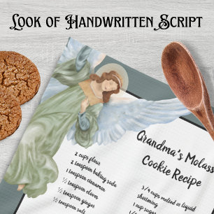 Recipe Keepsake Merry Christmas Angel Cookies Kitchen Towel