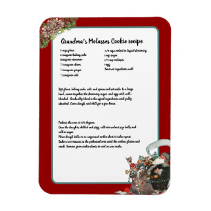 Recipe Keepsake Red Christmas Vintage Santa Magnet