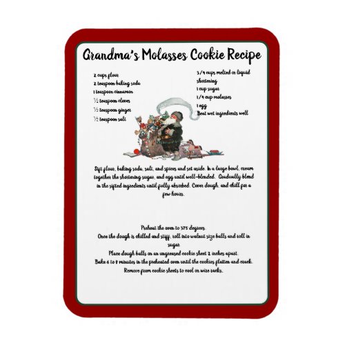 Recipe Keepsake Red  Christmas Vintage Santa Magnet