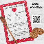 Recipe Keepsake Sugar Cookies Red Heart Polka Dots Kitchen Towel<br><div class="desc">Type in your own recipe or keep grandma's cookies recipe.
Create your own Recipe keepsake Christmas cookies red green plaid. Our Personalized products are great gifts for any reason.</div>