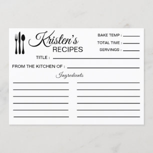 Recipe Kitchen Dish Lined Ingredients Minimal Invitation