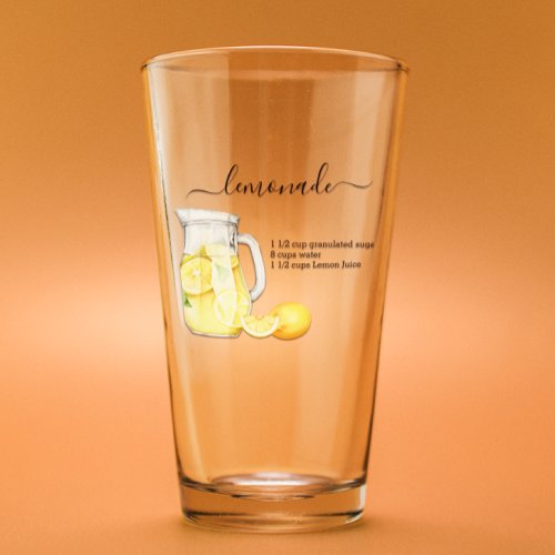 Recipe Lemonade Drink Watercolor Lemons   Glass