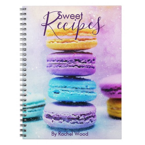 Recipe macaron notebook with name template