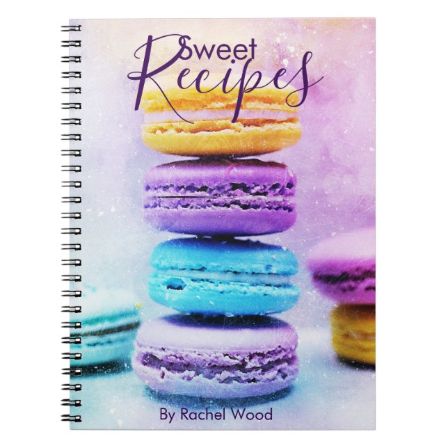 Recipe macaron notebook with name template (Front)