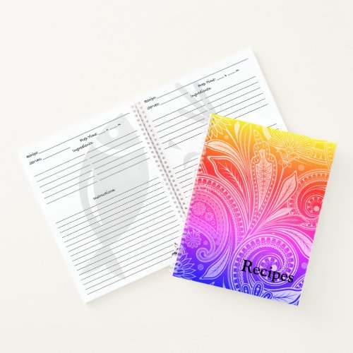 Recipe Notebook_Flora Rainbow Notebook