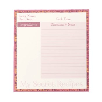 Recipe Notepad In Autumn Retro by JulDesign at Zazzle