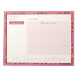 Recipe Notepad in Autumn Retro