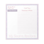 Recipe Notepad In Baby Pink Geo Pattern at Zazzle