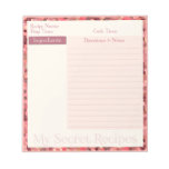 Recipe Notepad In Pink Stained Glass Pattern at Zazzle