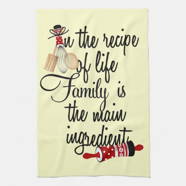 Recipe of life is family Kitchen Towel (Vertical)