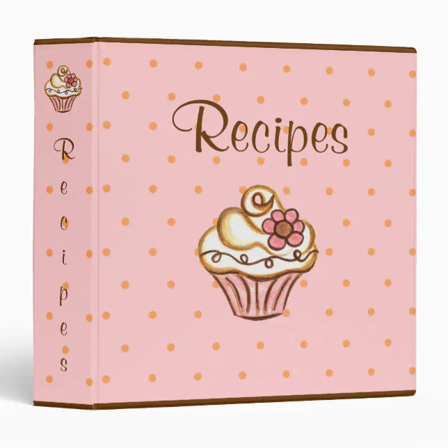 Recipe Organizer Dessert Cupcake Binder | Zazzle