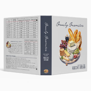 Recipe Organizer Family Favorites Personalized 3 Ring Binder