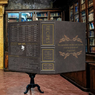 Recipe Organizer Old Leather Book Cover 3 Ring Binder