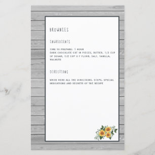 Recipe page cookbook mini binder organizer