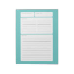 Recipe Page With Color Option Notepad at Zazzle