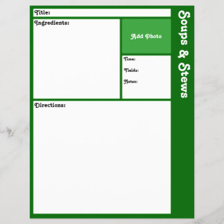 Recipe Pages (Dark Green)