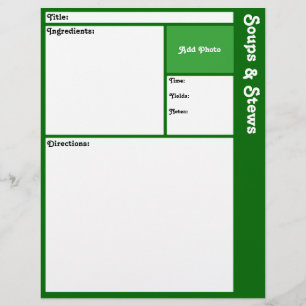 Recipe Pages (Dark Green)