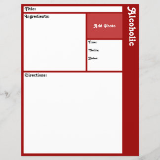 Recipe Pages (Dark Red)