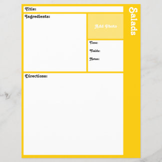 Recipe Pages (Yellow)