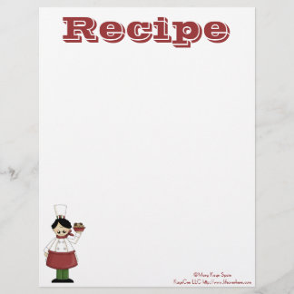 Recipe Paper- Kitchen Chef- Recipes